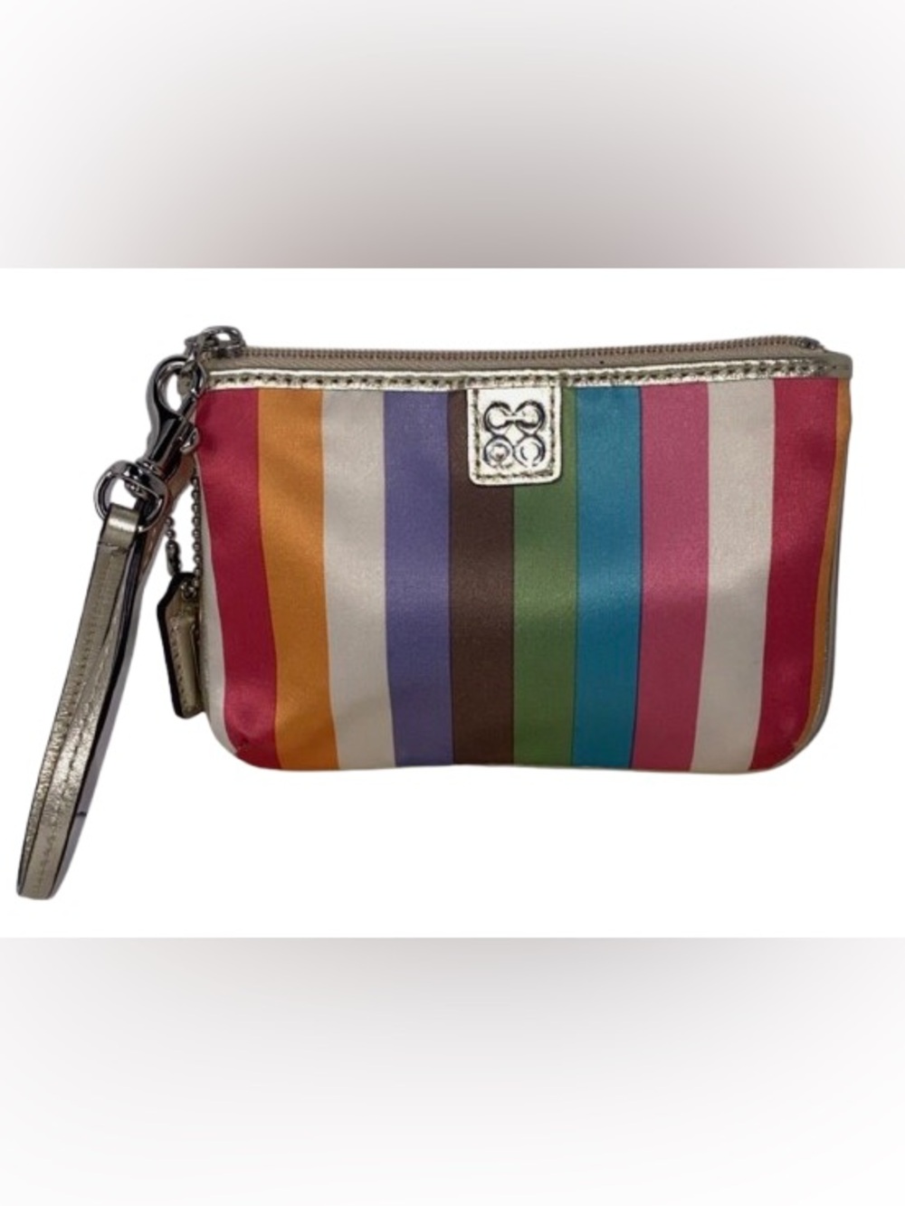 Coach 47511 Y2K Julia SP Legacy Stripe Small Wristlet (Multi) - EUC